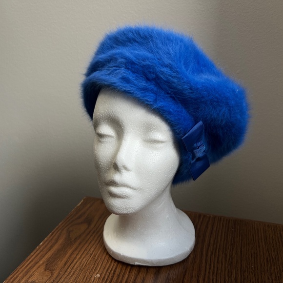KANGOL Fugora Angora Tammy Hat in Royal Blue made in United Kingdom, Soft - Picture 1 of 8